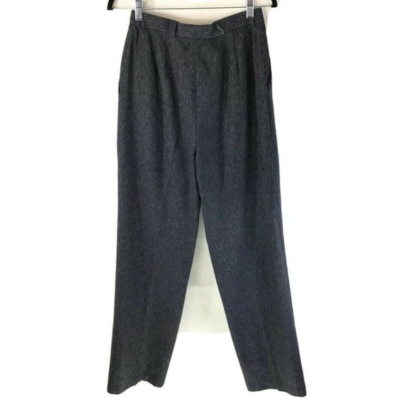 Ann Stevens Womens Pants Blue High Rise Pleated 12 - Picture 2 of 9